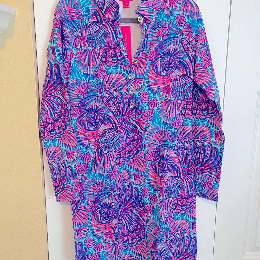 NWT-Turquoise Oasis Shelleidoscope Size S